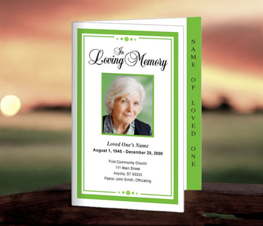 Dedication 4-Sided Graduated Funeral Program Template