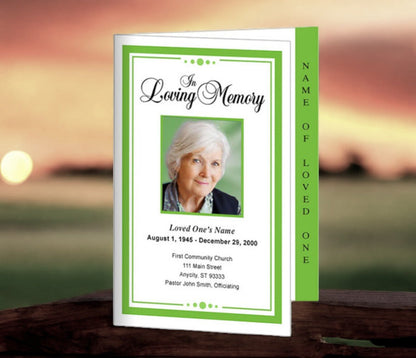 Dedication 4 - Sided Graduated Funeral Program Template - The Funeral Program Site