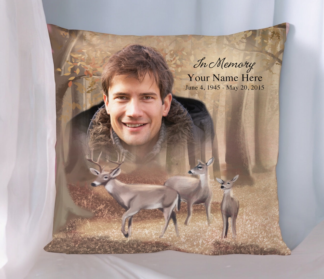 Deer In Loving Memory Memorial Pillow