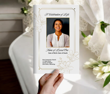 Delicate Online Funeral Program Template