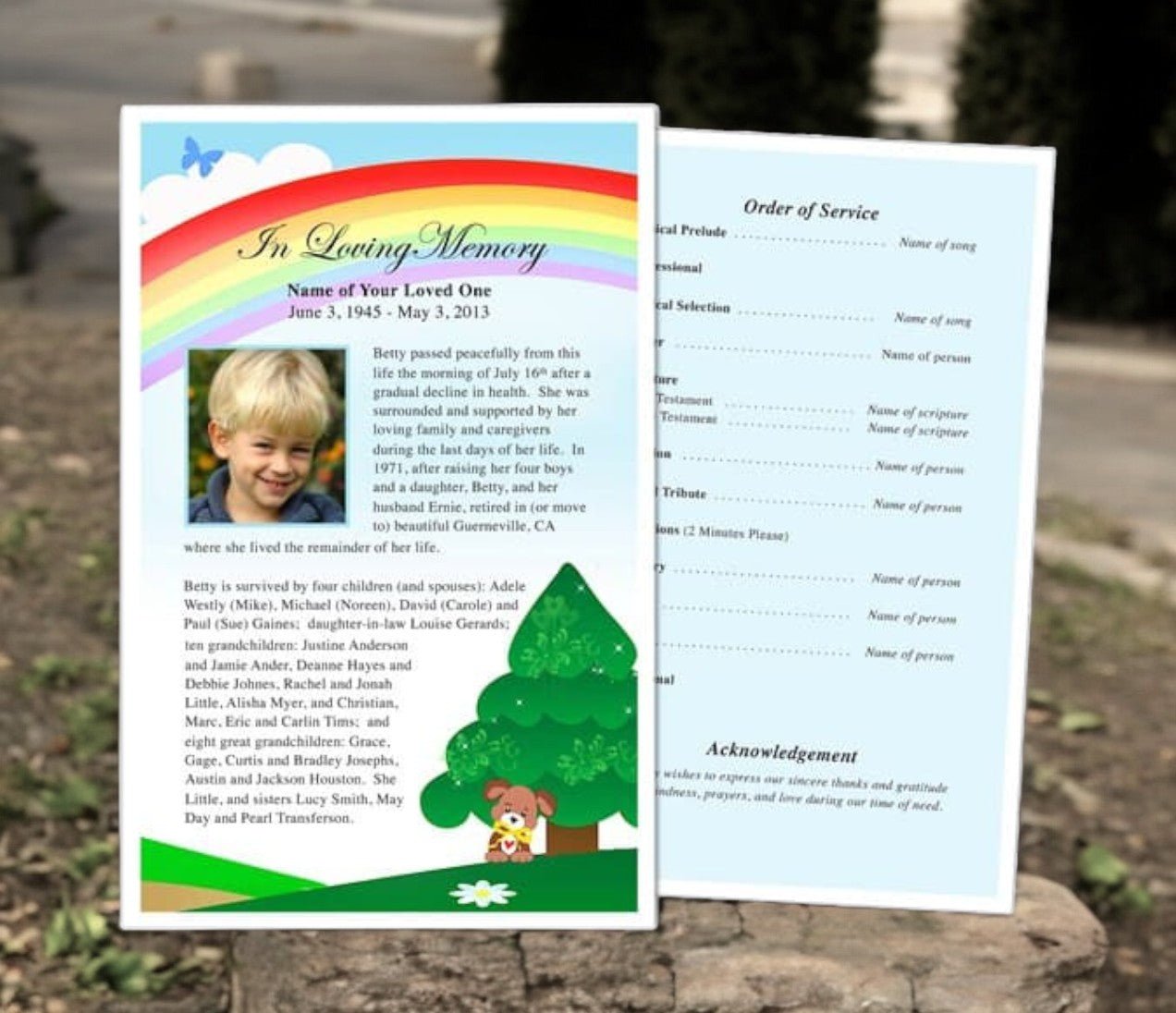 Delight Funeral Flyer Template - The Funeral Program Site