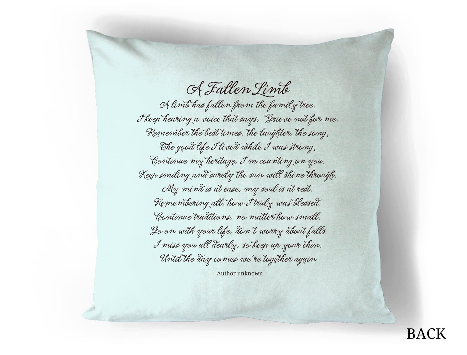 Delight In Loving Memory Memorial Pillow - The Funeral Program Site