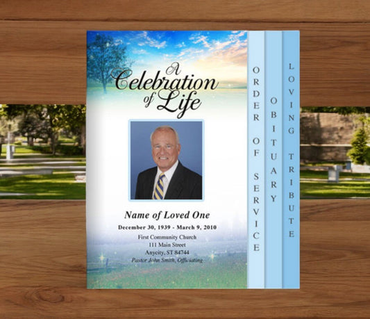 Destiny 8 - Sided Graduated Funeral Program Template - The Funeral Program Site