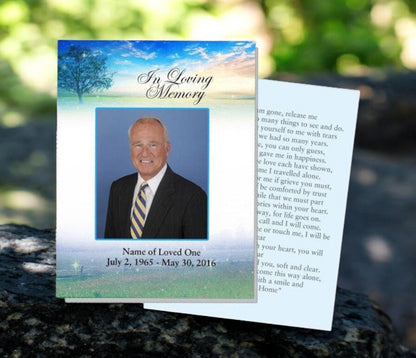 Destiny Small Memorial Card Template - The Funeral Program Site