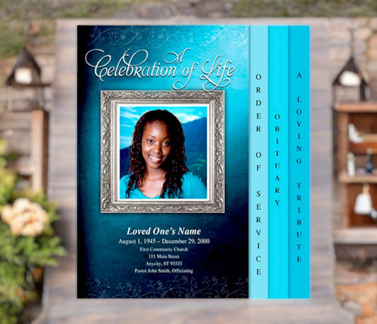 Devotion 8 - Sided Graduated Funeral Program Template - The Funeral Program Site