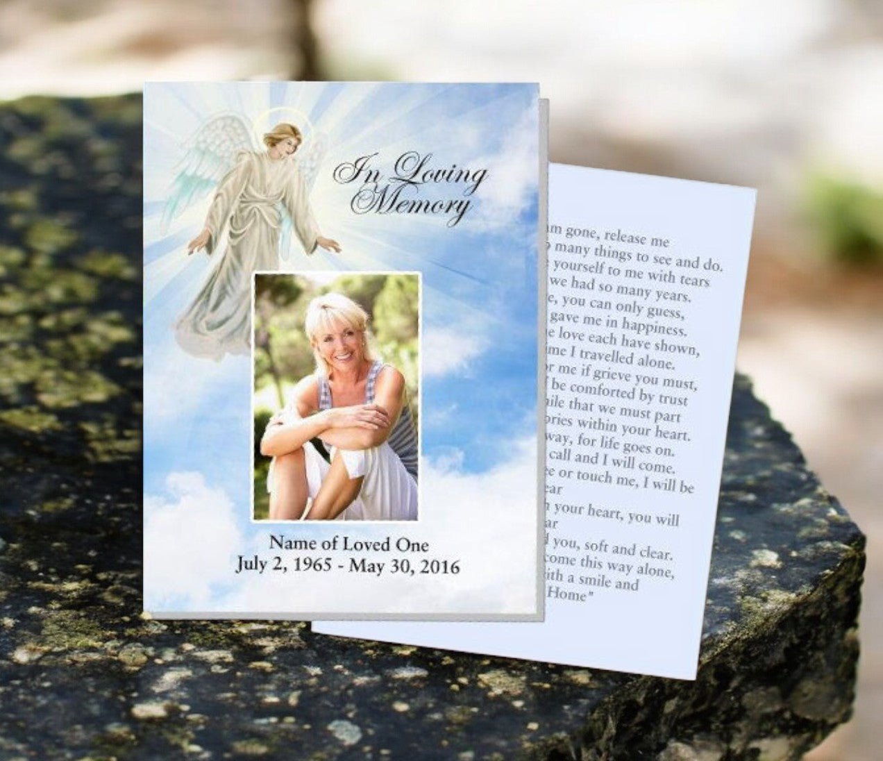 Devout Small Memorial Card Template - The Funeral Program Site