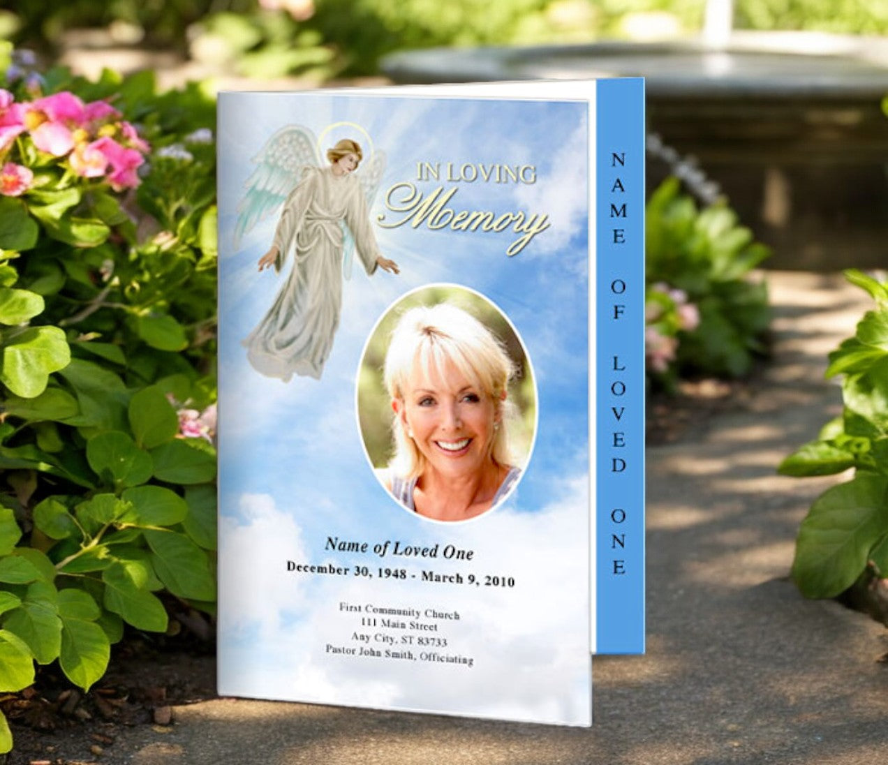 Devout 4-Sided Graduated Funeral Program Template