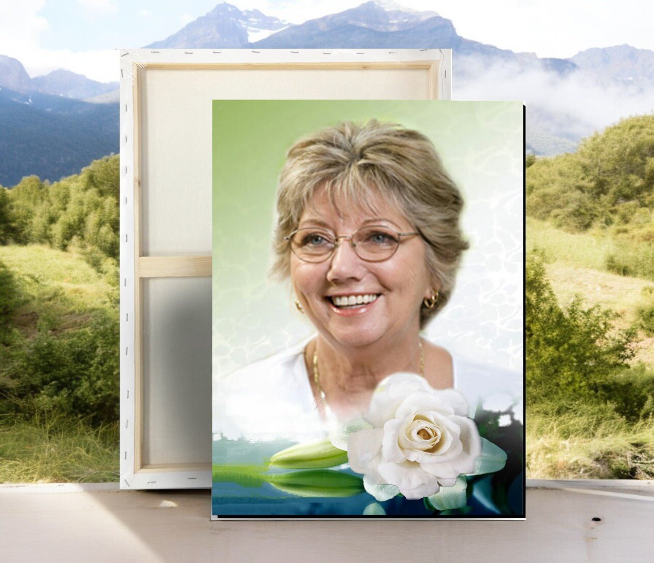 Divine Memorial Portrait Canvas Print - The Funeral Program Site