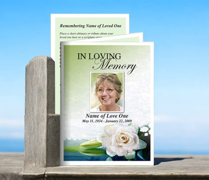 Divine Small Memorial Card Template - The Funeral Program Site