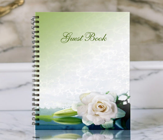 Divine Spiral Wire Bind Memorial Funeral Guest Book - The Funeral Program Site