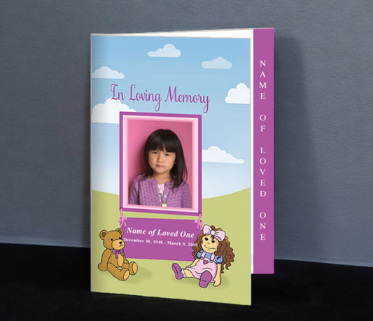 Doll 4-Sided Graduated Funeral Program Template