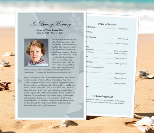 Dove Funeral Flyer Template - The Funeral Program Site