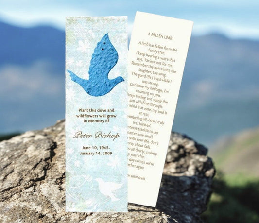 Dove Plantable Memorial Bookmark (Pack of 12) - The Funeral Program Site