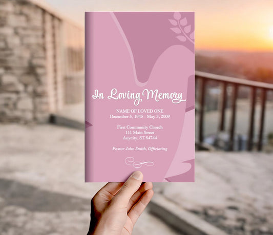 Dove Funeral Program Template