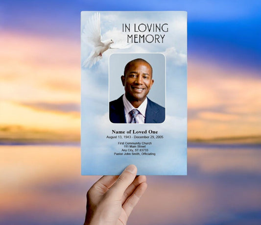 Dove of Peace Funeral Program Template