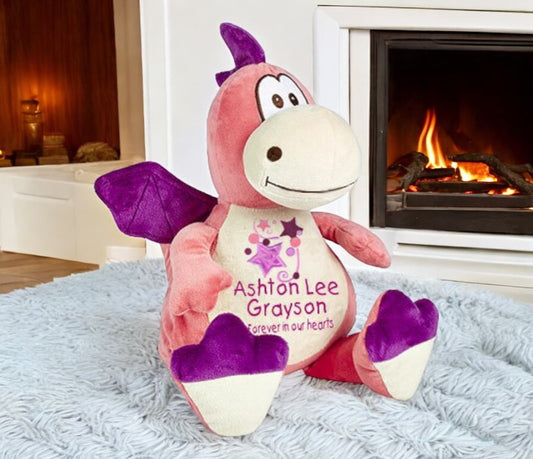 Pink Dragon Memorial Stuffed Animal-Urn