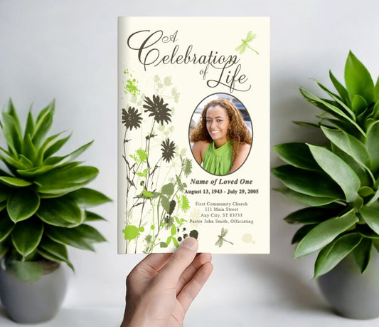 Dragonfly Funeral Program Template