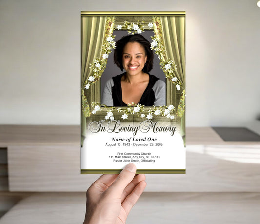 Drape Funeral Program Template