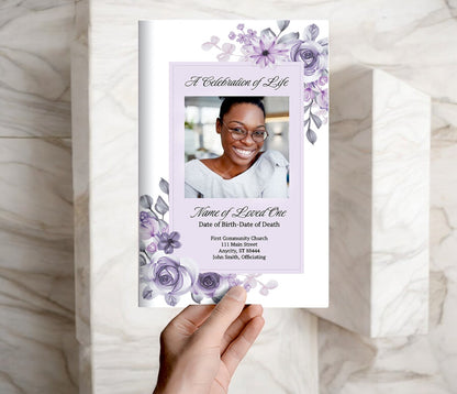 Purple Dream Online Funeral Program Template