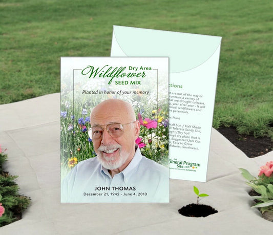 Dry Area Custom Wildflower Seed Packet (Pack of 10) - The Funeral Program Site