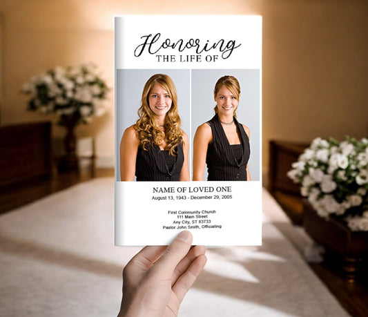 Duo Photo Funeral Program Template