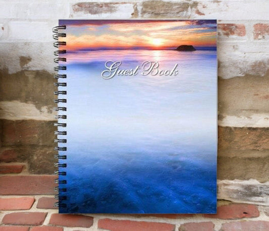 Dusk Spiral Wire Bind Memorial Guest Registry Book - The Funeral Program Site