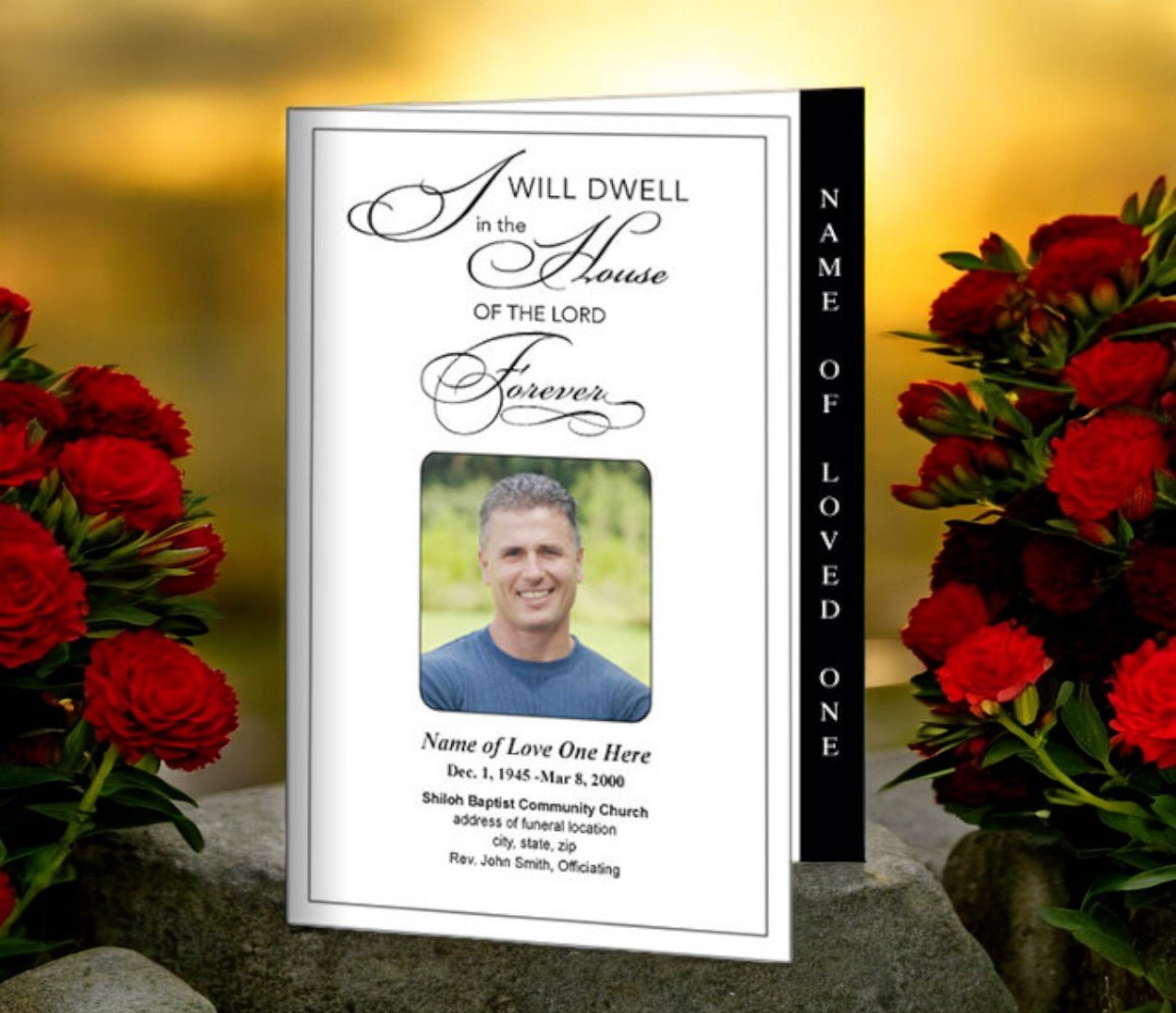 Dwell 4 - Sided Graduated Funeral Program Template - The Funeral Program Site