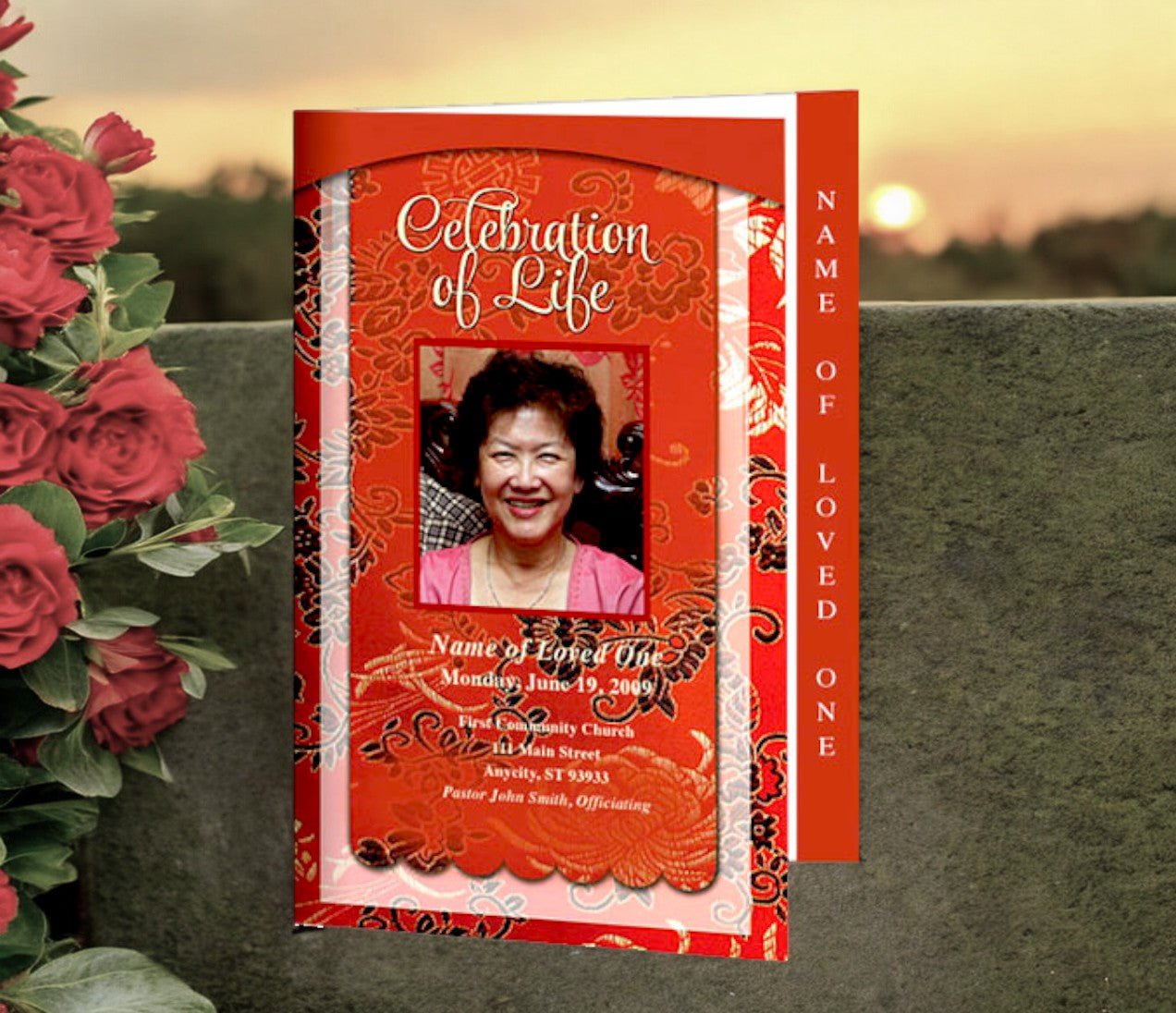 Dynasty 4 - Sided Graduated Funeral Program Template - The Funeral Program Site