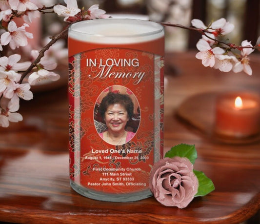 Dynasty Personalized Glass Memorial Candle