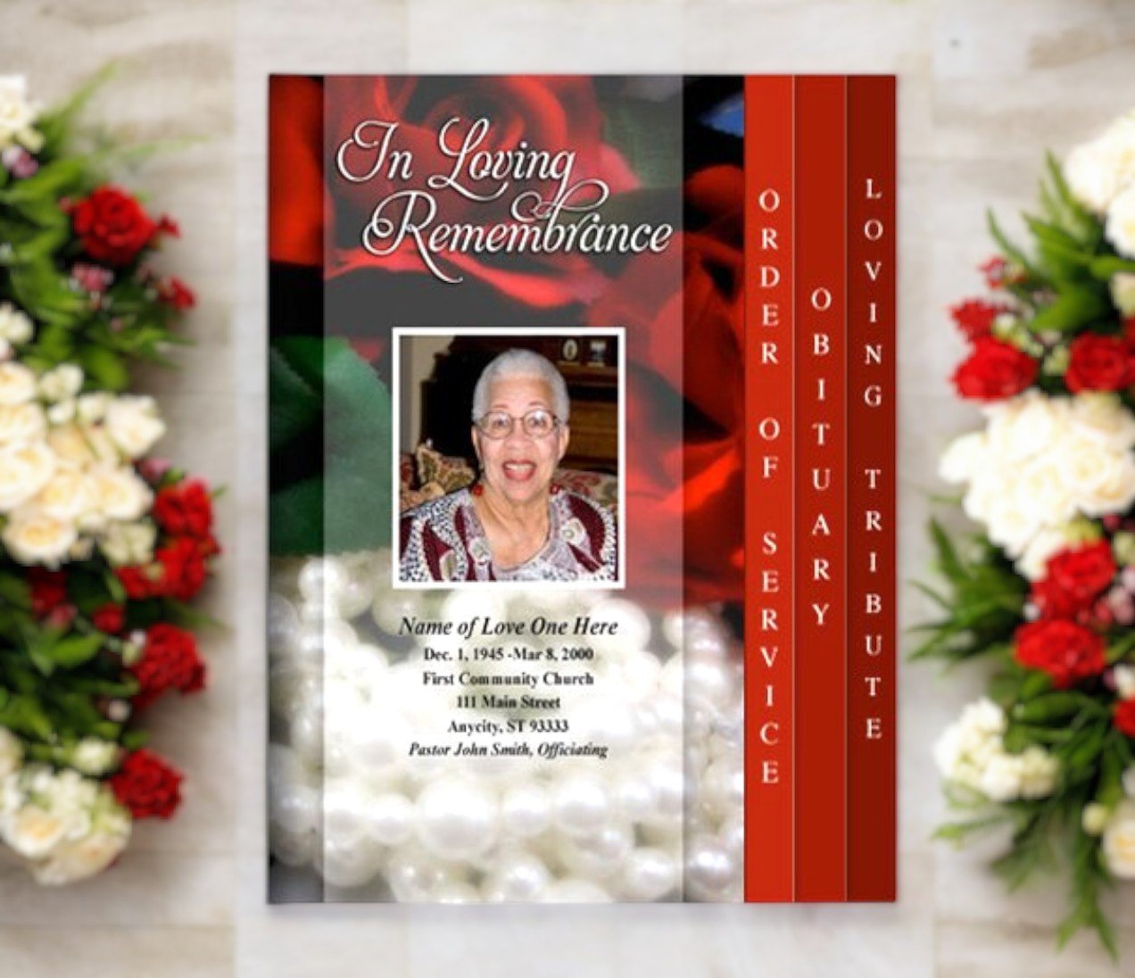 Elegance 8 - Sided Graduated Funeral Program Template - The Funeral Program Site