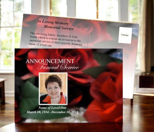 Elegance Funeral Announcement Template - The Funeral Program Site