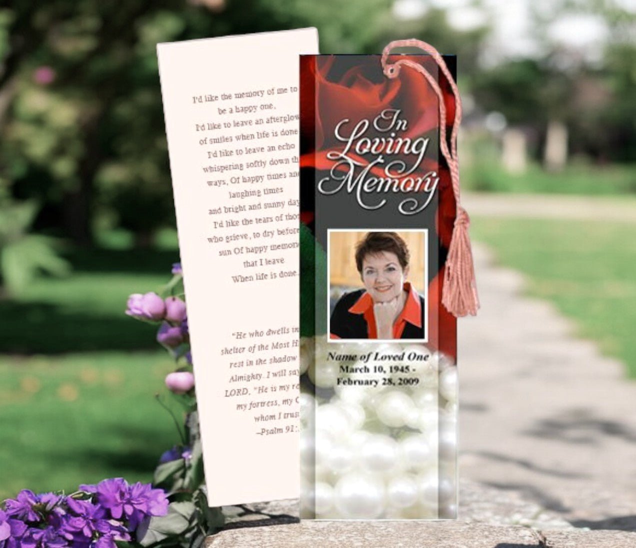 Elegance Memorial Bookmark Template - The Funeral Program Site