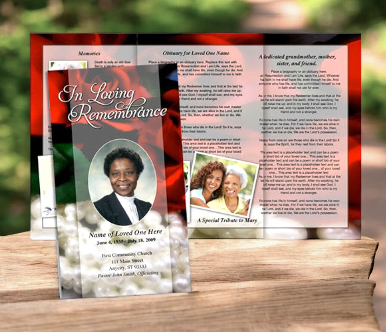 Elegance TriFold Funeral Brochure Template