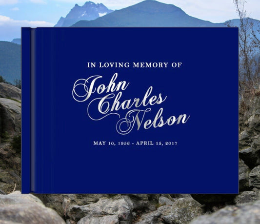 Elegant Name Landscape Funeral Guest Book - The Funeral Program Site