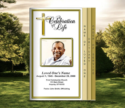 Embassy 8 - Sided Graduated Funeral Program Template - The Funeral Program Site