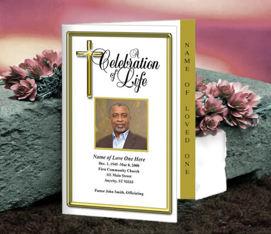 Embassy 4-Sided Graduated Funeral Program Template