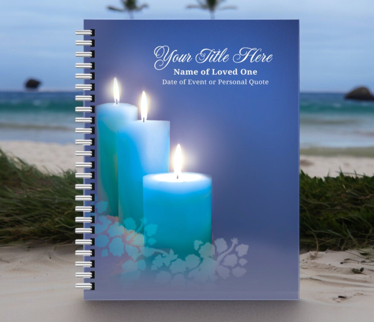 Enlighten Spiral Wire Bind Memorial Funeral Guest Book - The Funeral Program Site