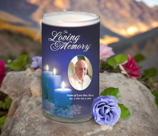 Enlighten Personalized Glass Memorial Candle