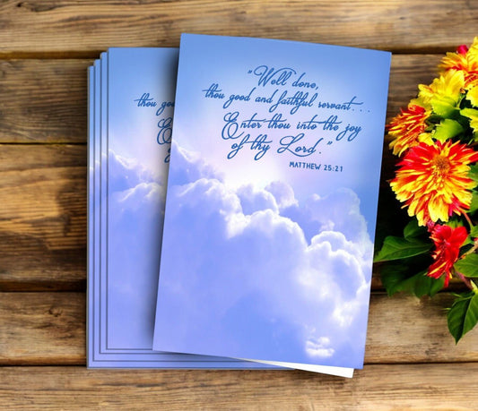 Enter Into Joy Memorial Funeral Program Paper (Pack of 25) - The Funeral Program Site