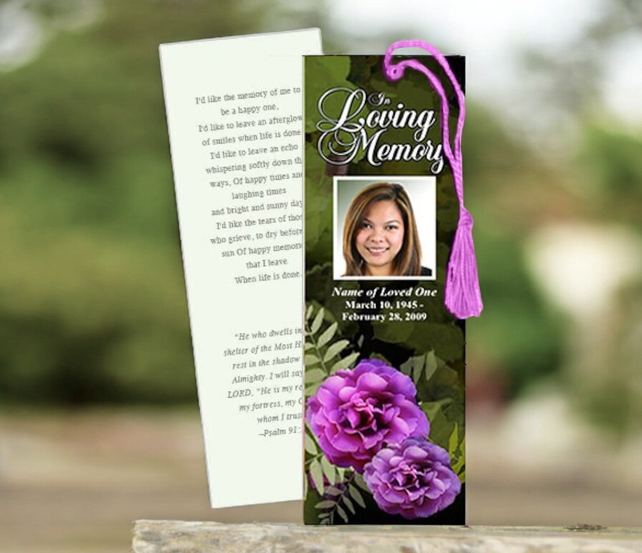 Essence Memorial Bookmark Template - The Funeral Program Site