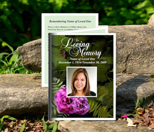 Essence Small Memorial Card Template - The Funeral Program Site