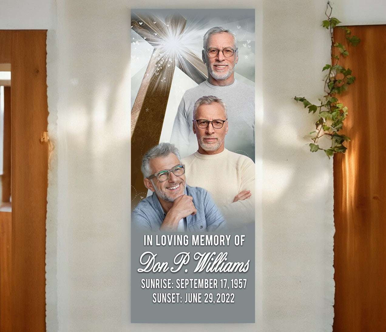 Funeral Banner 24 x 60 - Eternal Cross