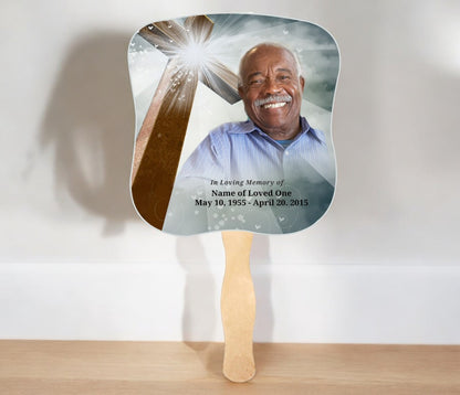 Eternal Cardstock Memorial Fan With Wooden Handle (Pack of 10)