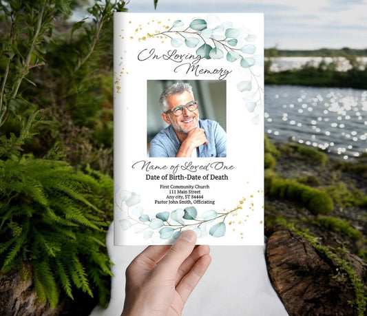 Eucalyptus Online Funeral Program Template - The Funeral Program Site