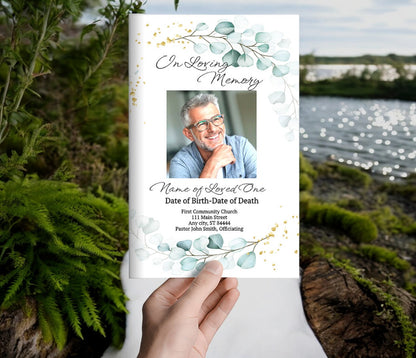 Eucalyptus Online Funeral Program Template