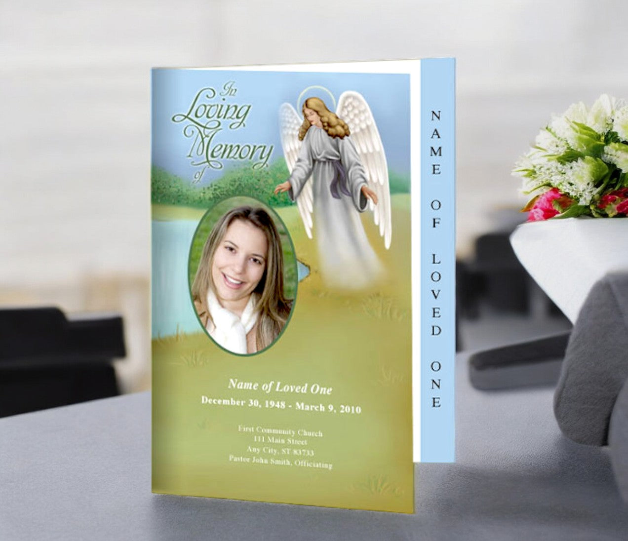 Eve 4-Sided Funeral Graduated Program Template