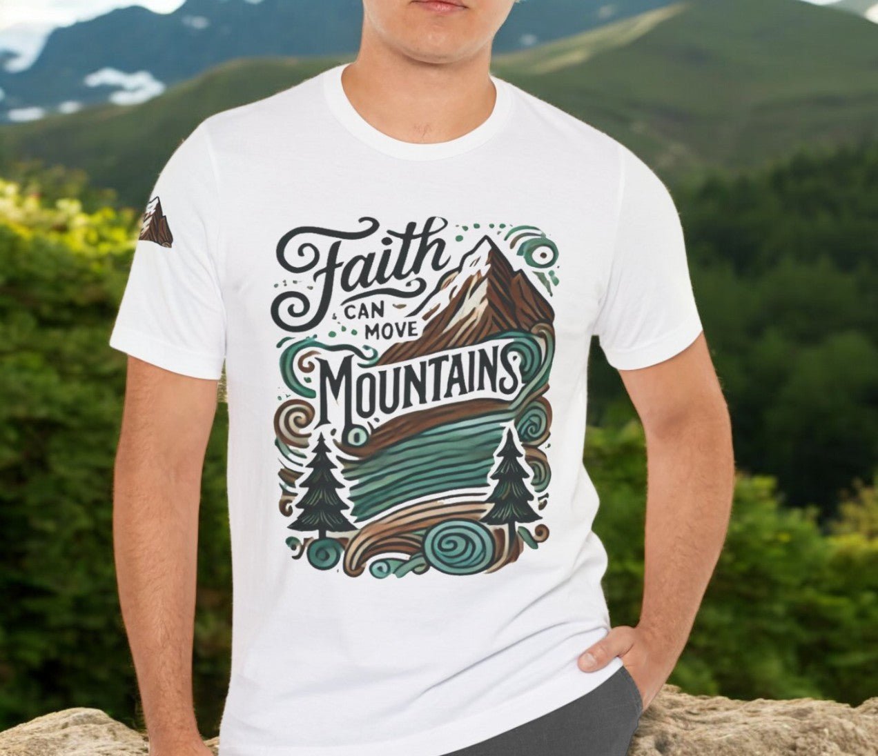 Faith Can Move Mountains Unisex Faith Based TShirt - The Funeral Program Site