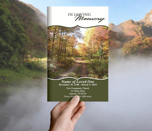 Fall Funeral Program Template