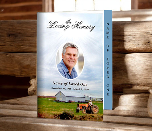 Farm 4-Sided Funeral Graduated Program Template