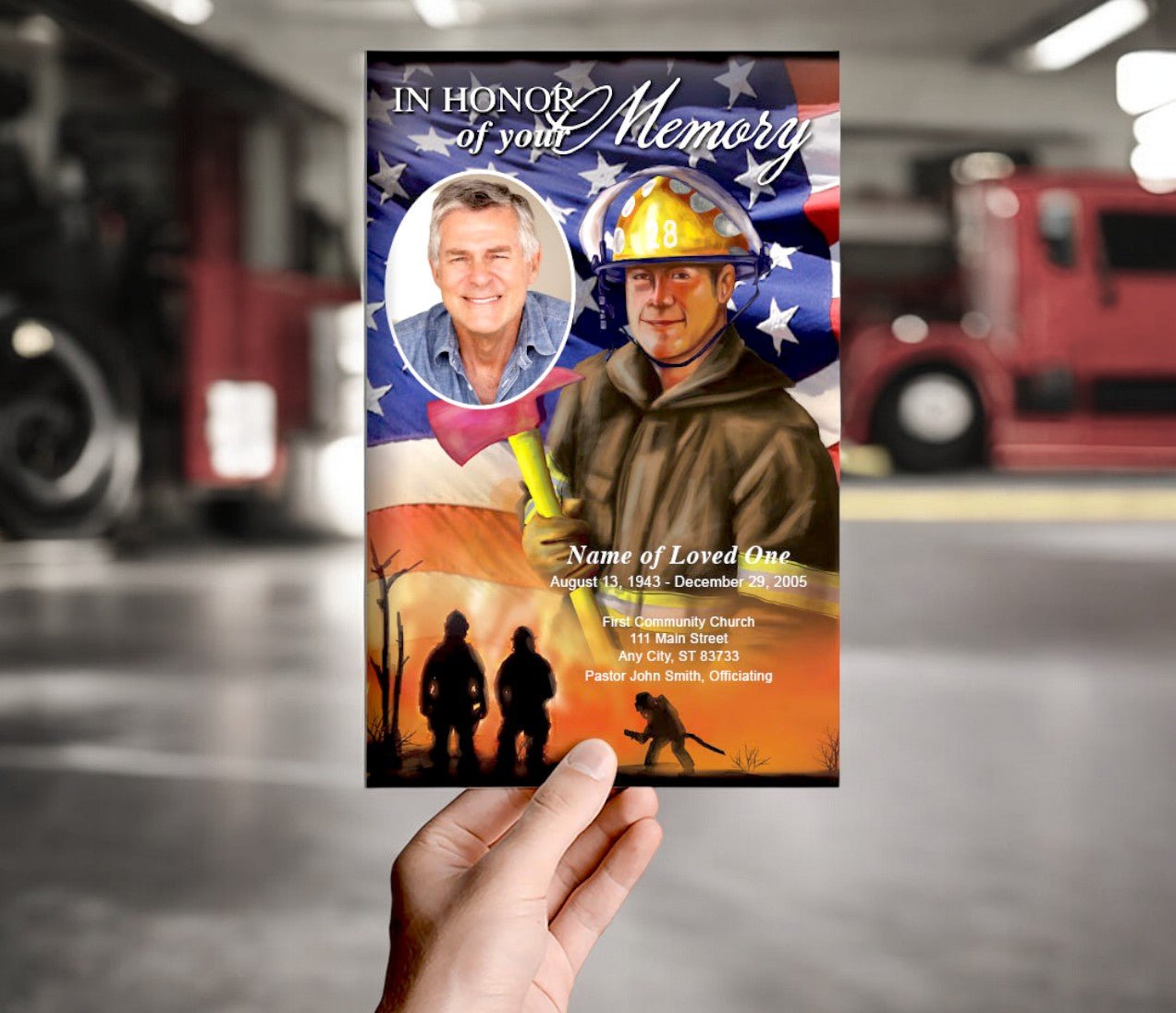 Fireman Funeral Program Template - The Funeral Program Site